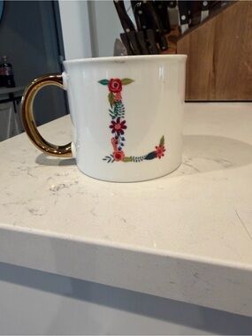 Opalhouse Porcelain Mug with Floral "L" Initial